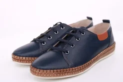 PETER ERIKSON Damen Sneaker Leder Wechselfußbett weiß, blau S14 241735