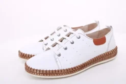 PETER ERIKSON Damen Sneaker Leder Wechselfußbett weiß, blau S14 241735