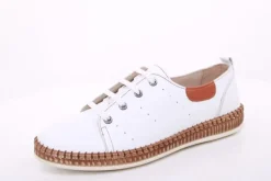 PETER ERIKSON Damen Sneaker Leder Wechselfußbett weiß, blau S14 241735