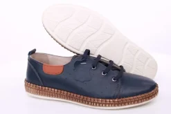 PETER ERIKSON Damen Sneaker Leder Wechselfußbett weiß, blau S14 241735