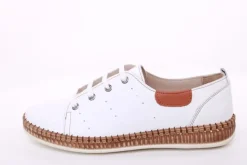 PETER ERIKSON Damen Sneaker Leder Wechselfußbett weiß, blau S14 241735