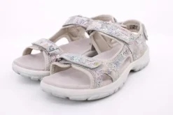 PETER ERIKSON Damen Trekkingsandale Leder gemustert weiß S14 Mandy-720 B