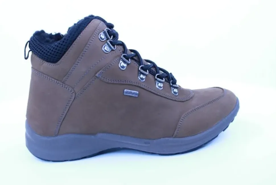 PETER ERIKSON Herren Boot Leder Extraweit Schnürung und Reißverschluss in PEANUT mit Warmfutter FLEXI-05A TEX