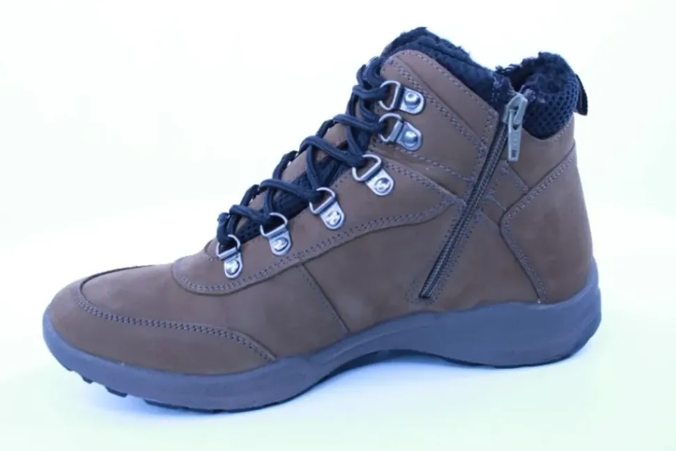 PETER ERIKSON Herren Boot Leder Extraweit Schnürung und Reißverschluss in PEANUT mit Warmfutter FLEXI-05A TEX