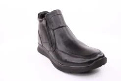 PETER ERIKSON Herren Leder Boot doppel Reißverschluss einfacher Einstieg SCHWARZ Warmfutter DN-02