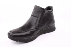PETER ERIKSON Herren Leder Boot doppel Reißverschluss einfacher Einstieg SCHWARZ Warmfutter DN-02