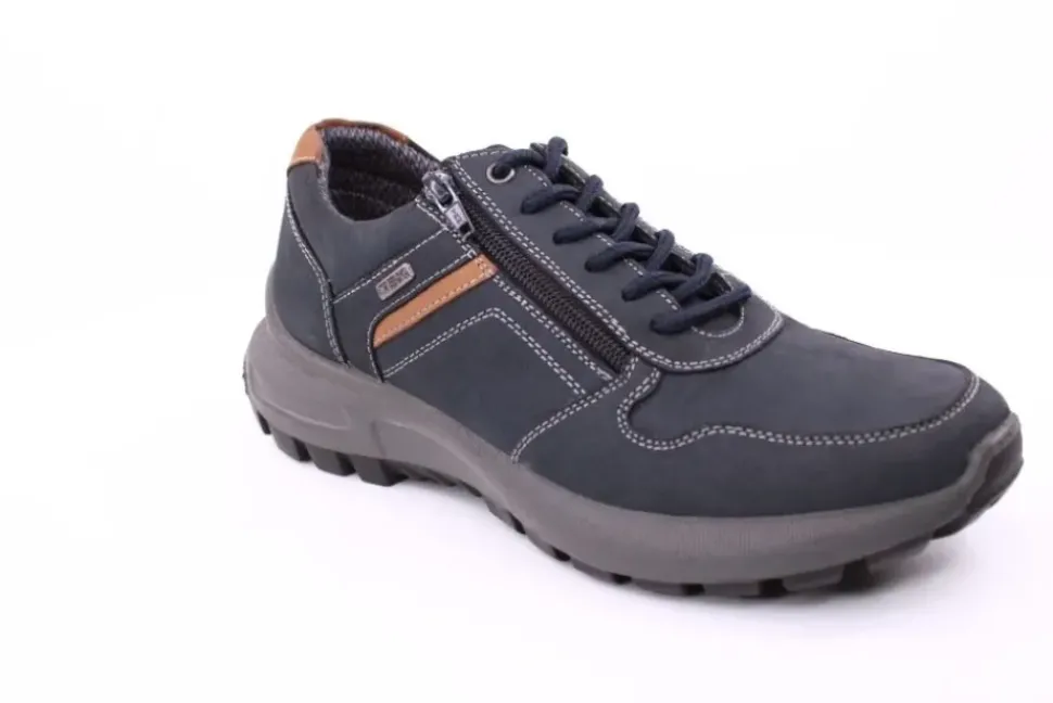 PETER ERIKSON Herren Schnürhalbschuh Leder Extraweit Reißverschluss DENIMNOUGAT Warmfutter SX-09 TEX