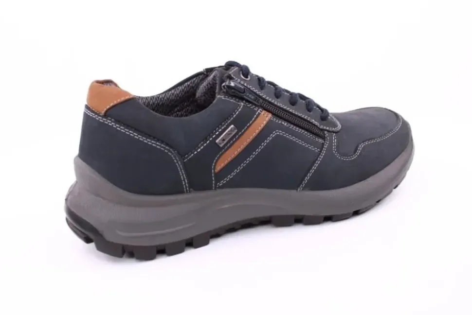 PETER ERIKSON Herren Schnürhalbschuh Leder Extraweit Reißverschluss DENIMNOUGAT Warmfutter SX-09 TEX