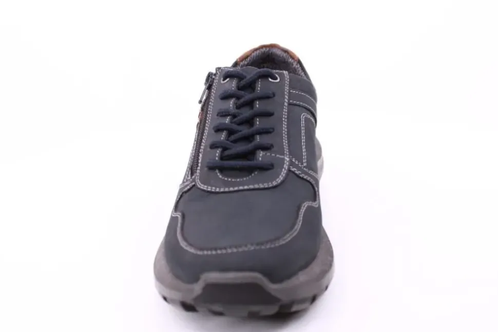 PETER ERIKSON Herren Schnürhalbschuh Leder Extraweit Reißverschluss DENIMNOUGAT Warmfutter SX-09 TEX
