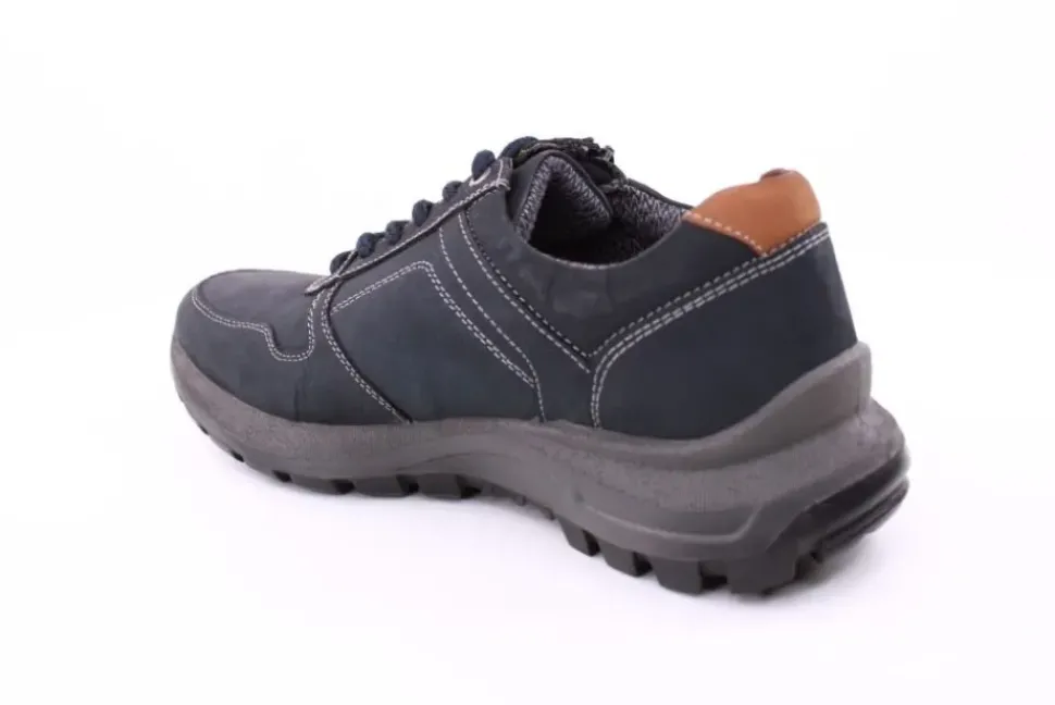 PETER ERIKSON Herren Schnürhalbschuh Leder Extraweit Reißverschluss DENIMNOUGAT Warmfutter SX-09 TEX