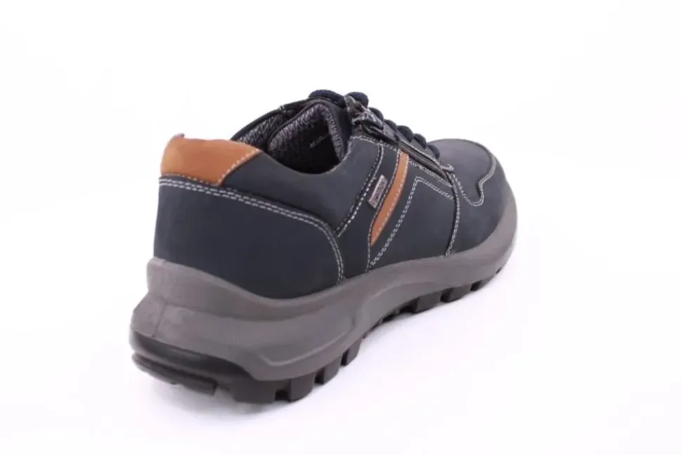 PETER ERIKSON Herren Schnürhalbschuh Leder Extraweit Reißverschluss DENIMNOUGAT Warmfutter SX-09 TEX