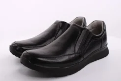 PETER ERIKSON Herren Slipper Leder Wechselfußbett klassisch schwarz S14 DN-55