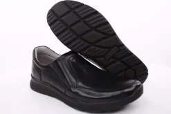 PETER ERIKSON Herren Slipper Leder Wechselfußbett klassisch schwarz S14 DN-55