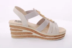 PETER ERIKSON Sandalette Keilabsatz Zierkette beige S14 23007-Y24009