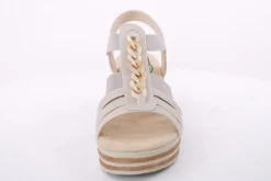 PETER ERIKSON Sandalette Keilabsatz Zierkette beige S14 23007-Y24009