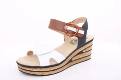 PETER ERIKSON Sandalette Keilabsatz Zierschnalle beige S14 23007-23010