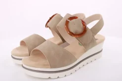 PETER ERIKSON Sandalette Keilabsatz Zierschnalle beige S14 3225-C23002