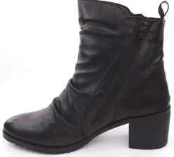 PETER ERIKSON Stiefelette Leder Zierfalten schwarz S23 CATHY-2301