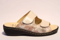 Portina Bequempantolette Wechselfußbett komplett Leder beige 10302