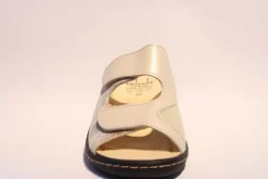 Portina Bequempantolette Wechselfußbett komplett Leder beige 10302