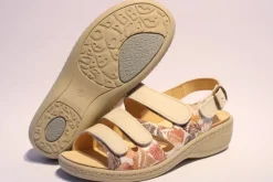 Portina Bequemsandale Wechselfußbett komplett Leder beige 10502