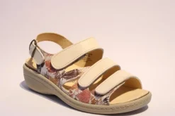 Portina Bequemsandale Wechselfußbett komplett Leder beige 10502