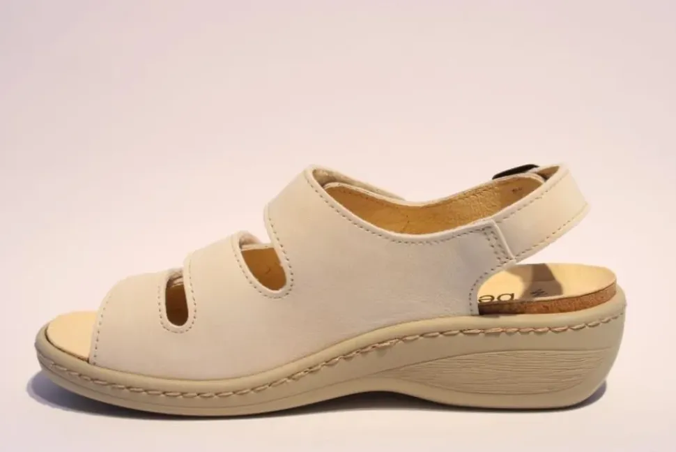 Portina Bequemsandale Wechselfußbett komplett Leder beige 10502