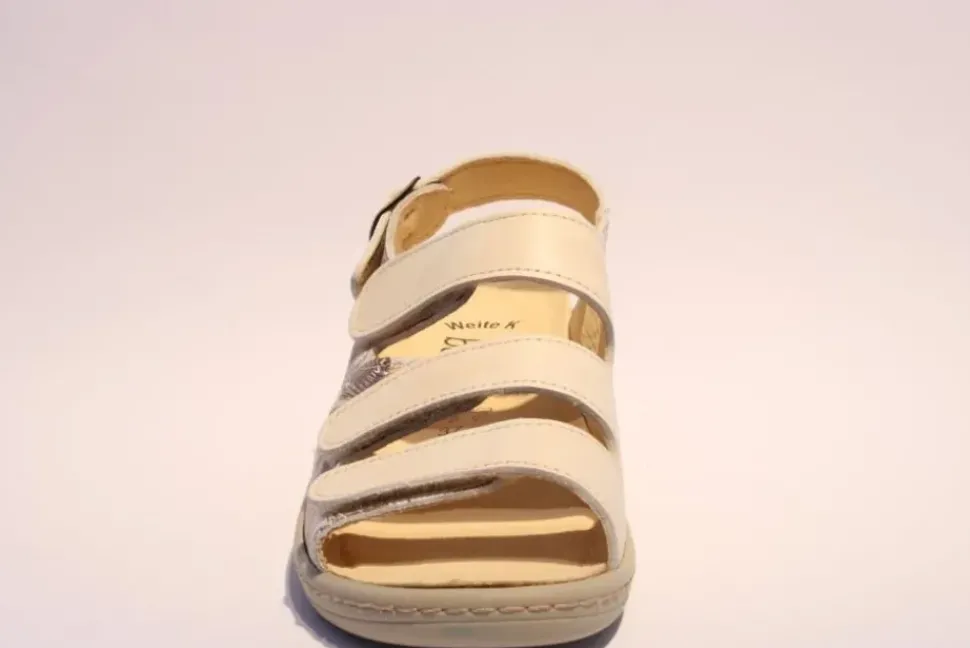Portina Bequemsandale Wechselfußbett komplett Leder beige 10502