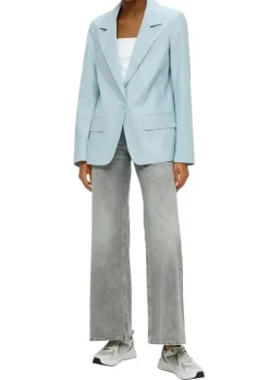 QS designed by Blazer aus Leinenmix blau S15 2143849