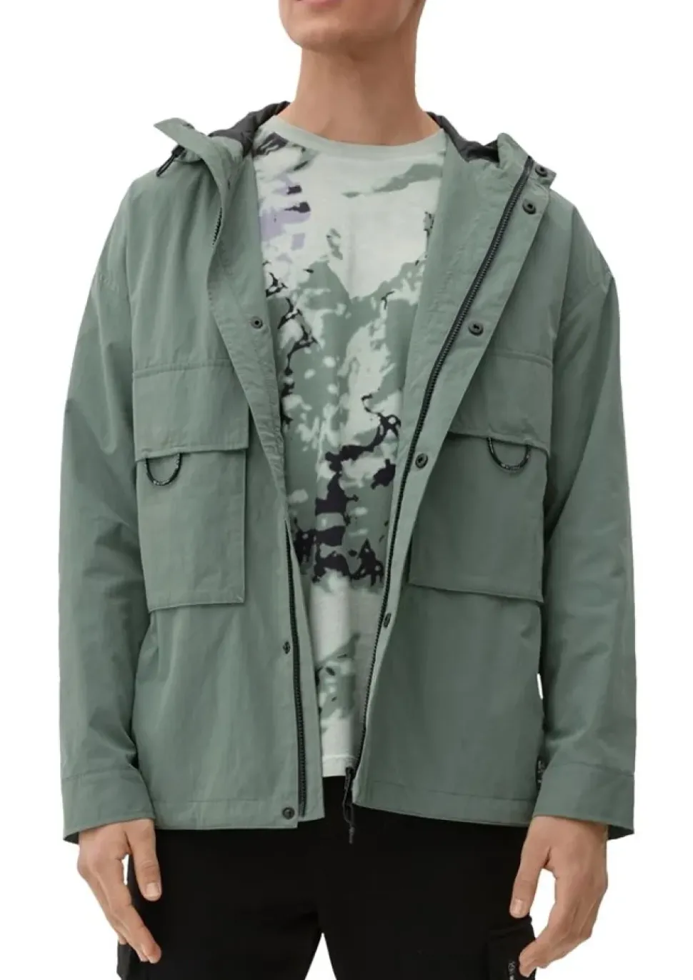 QS designed by Herren Jacke mit aufgesetzten Taschen grün S13 2125500