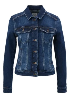 QS designed by Jeansjacke aus Baumwollstretch blau S23 2132801