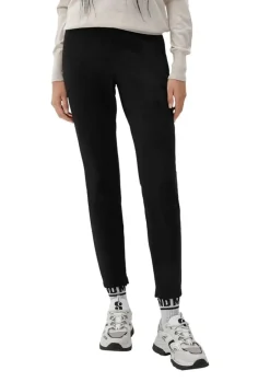 QS designed by Leggings Veloursleder- Optik Lederimitat Elastikbund schwarz S22 2125268