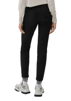 QS designed by Leggings Veloursleder- Optik Lederimitat Elastikbund schwarz S22 2125268