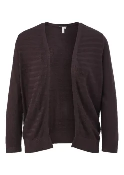 Qs designed by leichter Cardigan mit Strickmuster orange, lila, schwarz  S13  2125101