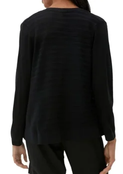 Qs designed by leichter Cardigan mit Strickmuster orange, lila, schwarz  S13  2125101