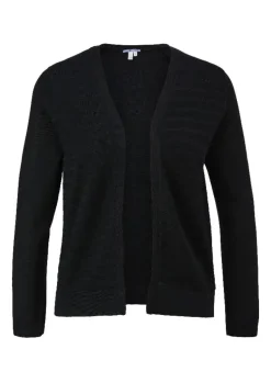 Qs designed by leichter Cardigan mit Strickmuster orange, lila, schwarz  S13  2125101