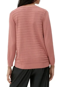 Qs designed by leichter Cardigan mit Strickmuster orange, lila, schwarz  S13  2125101