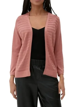 Qs designed by leichter Cardigan mit Strickmuster orange, lila, schwarz  S13  2125101