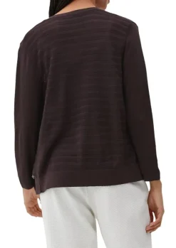 Qs designed by leichter Cardigan mit Strickmuster orange, lila, schwarz  S13  2125101