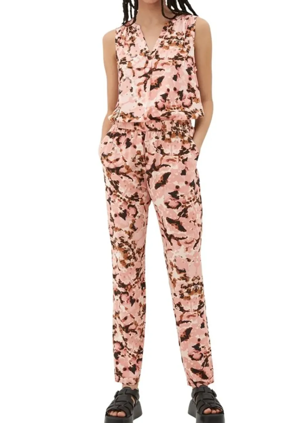 QS designed by Loose: Hose mit Allover-Print orange S13 2131199