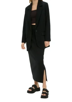 QS designed by Oversize Blazer mit Pattentaschen schwarz / beige S15  2140895