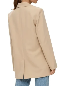 QS designed by Oversize Blazer mit Pattentaschen schwarz / beige S15  2140895