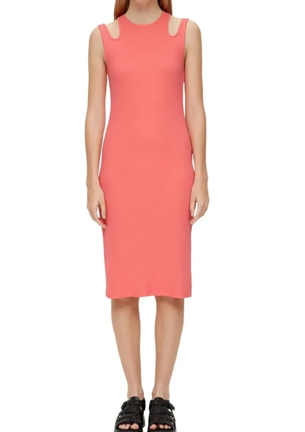 QS designed by Rippstrick-Kleid mit Cut Outs koralle S13 2130915