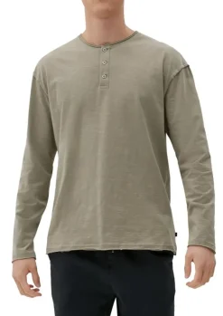 QS designed by Shirt in Flammgarnstruktur braun, schwarz S22  2124127