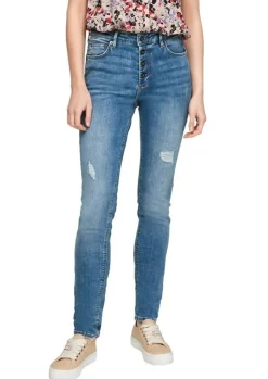 QS designed by Skinny Jeans Knopfleiste  blau 2062809