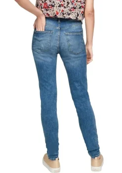 QS designed by Skinny Jeans Knopfleiste  blau 2062809