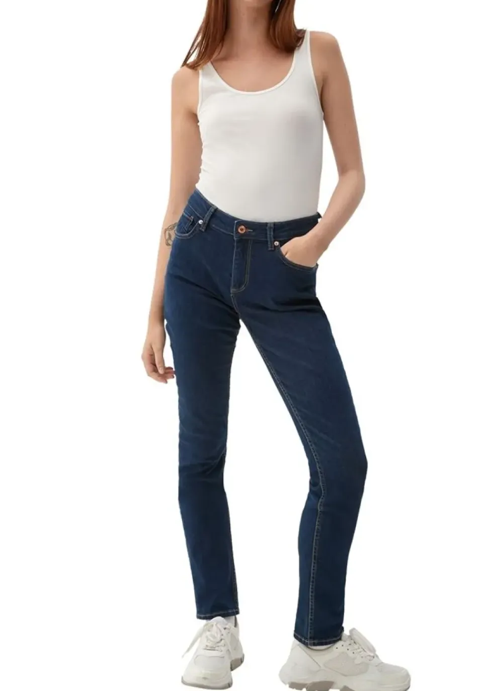 QS designed by Slim Jeans Baumwollstretch 5- Pocket-Form blau S22 2119182