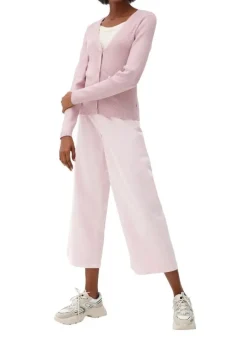 QS designed by Strickjacke aus Viskosemix schwarz, rosa, blau S22  2119007