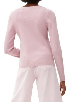 QS designed by Strickjacke aus Viskosemix schwarz, rosa, blau S22  2119007