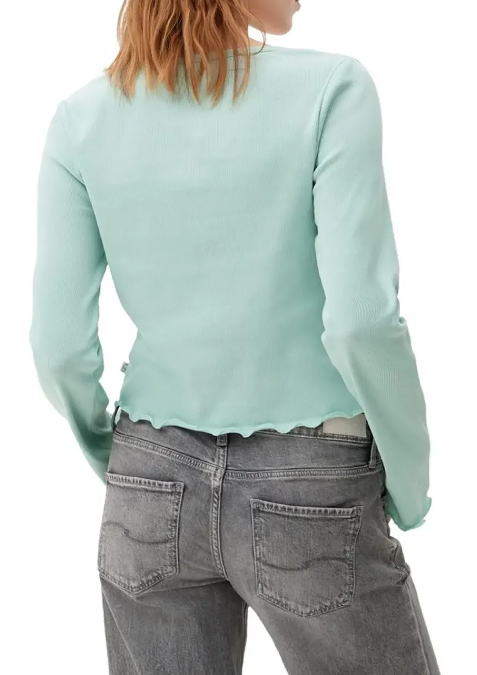 QS designed by T-Shirt mit Babylock-Saum S13 2132899